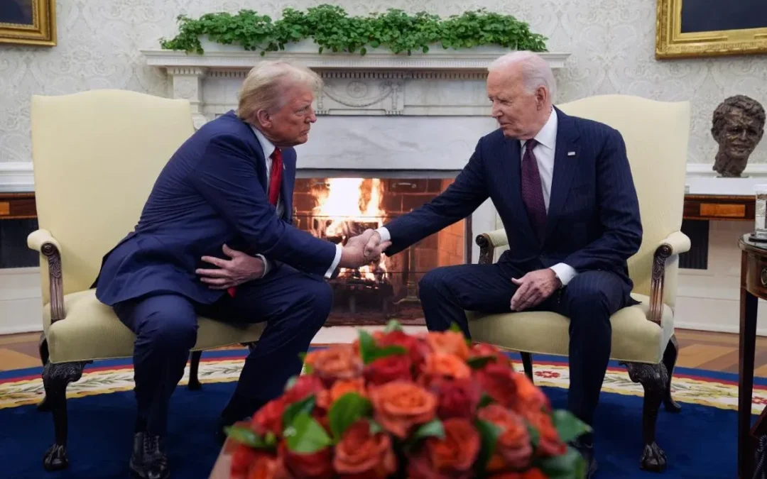 Joe Biden Greets Donald Trump with Handshake in Oval Office